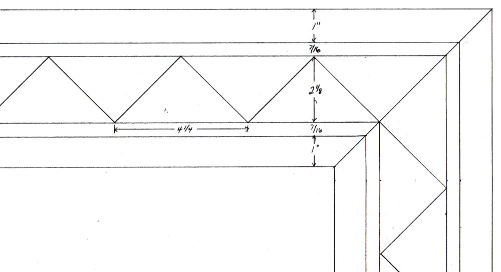 Face nailed floor border and corner drawing