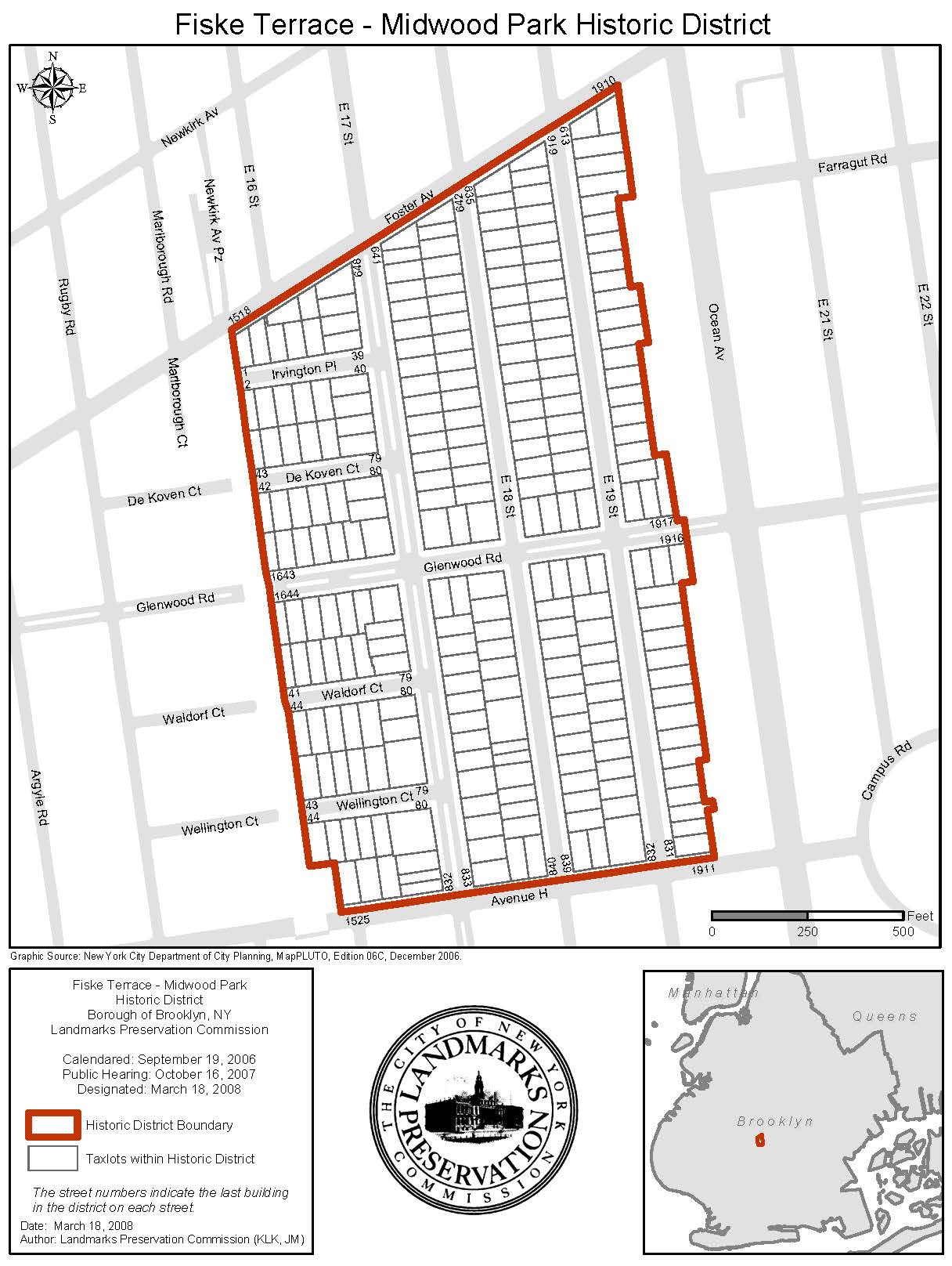 fiske terrace - midwood park map
